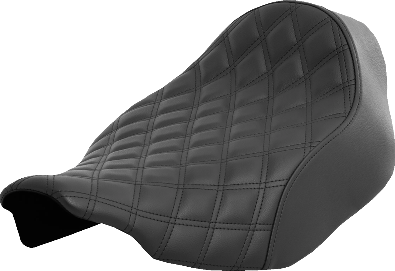 SADDLEMEN Renegade Solo Seat - Lattice Stitched - Black - FLT/FLH '23-'24
