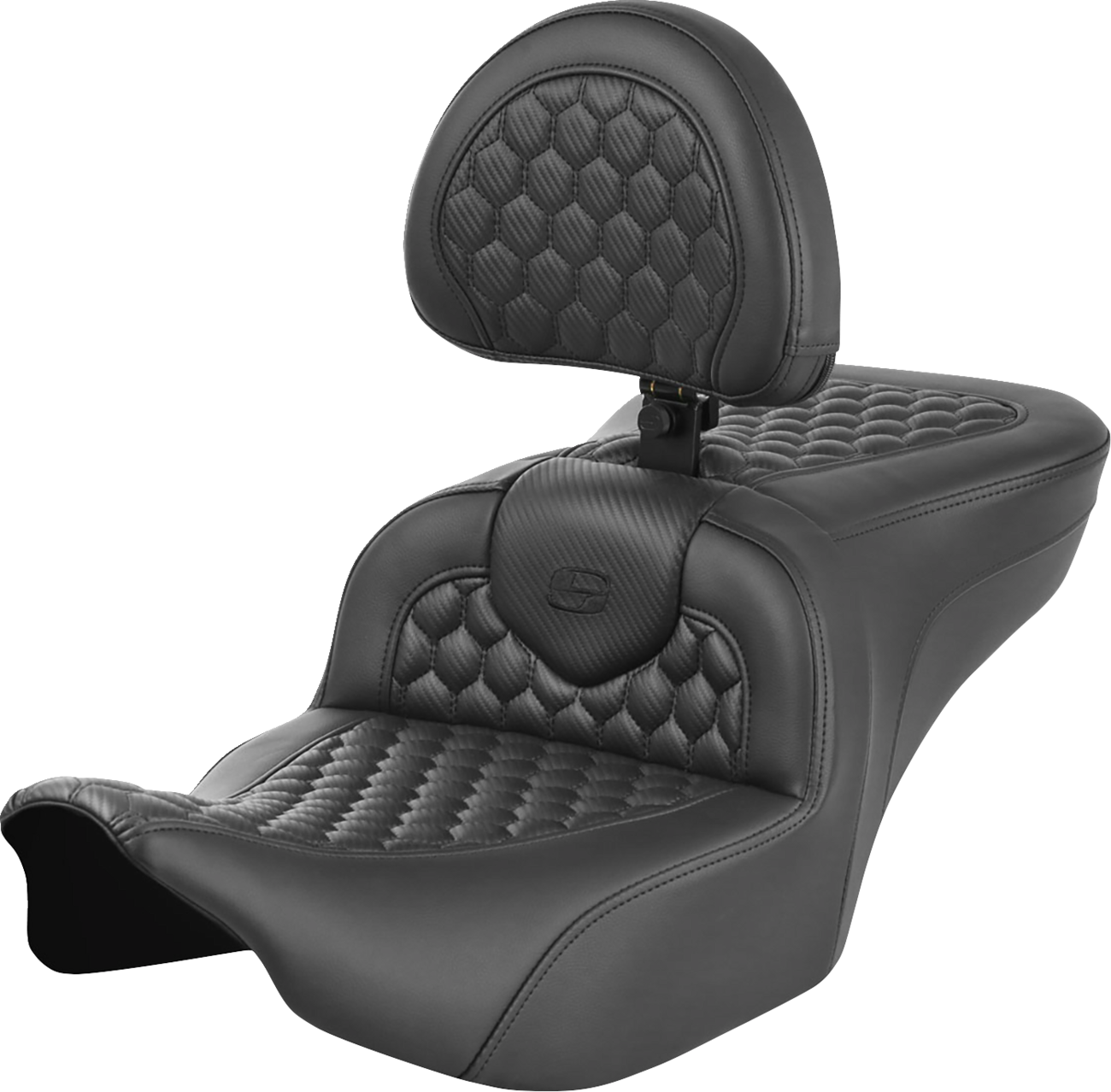 SADDLEMEN Roadsofa™ Seat - with Backrest - Honeycomb - FLTR/FLHX '23-'24