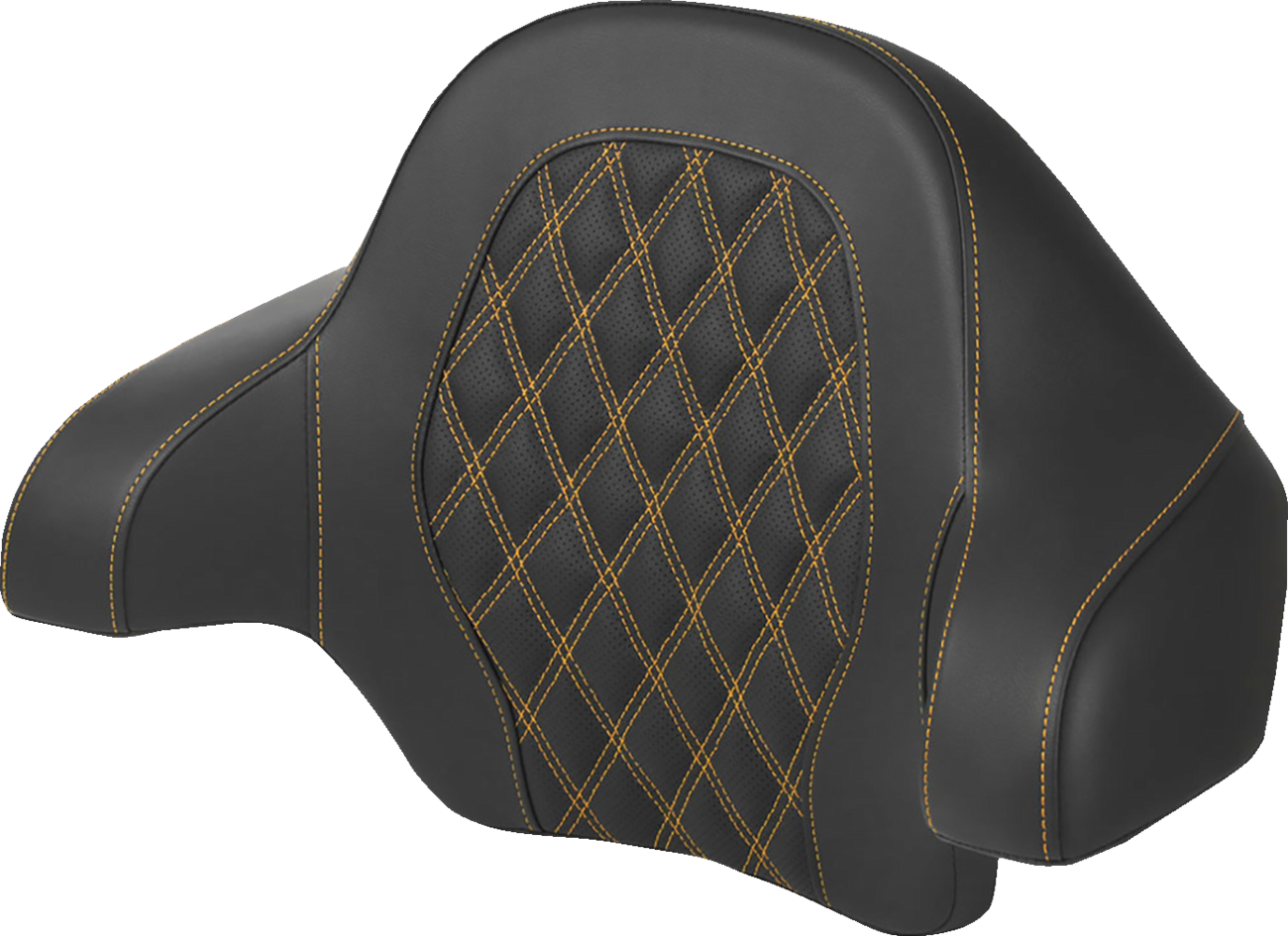 SADDLEMEN Tour-Pak® Backrest Pad - Lattice Stitch - Gold Stitch - FL '14-'24