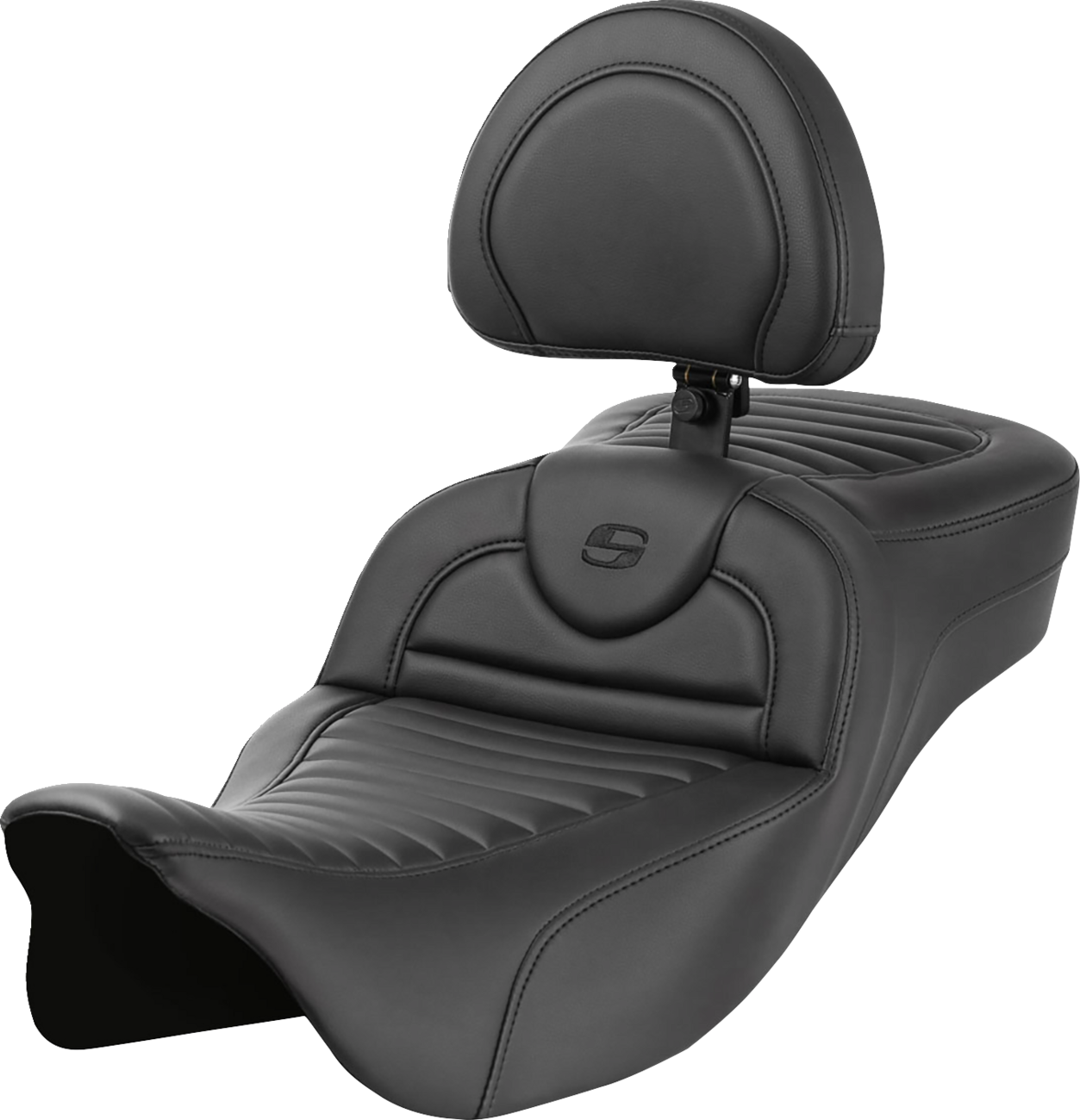 SADDLEMEN Roadsofa™ Extended Reach Seat - with Backrest - Tuck-n-Roll - FL '08-'24