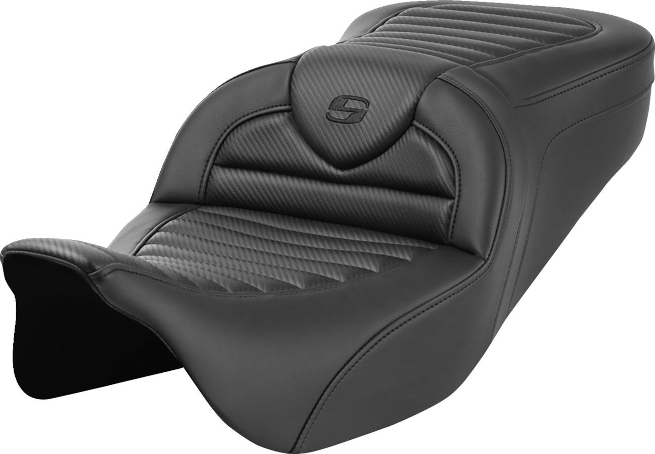 SADDLEMEN Roadsofa™ Seat - without Backrest - Tuck-n-Roll - Carbon Fiber - FL '08-'23