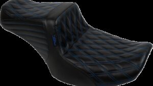 LE PERA Tailwhip Seat - Blue Double Diamond Stitch - FLH/FLT -'23-'24