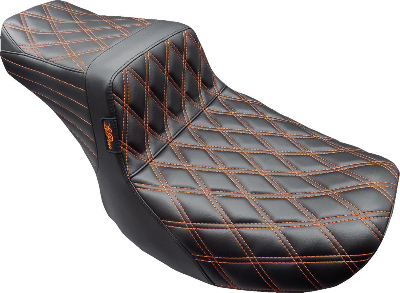 LE PERA Tailwhip Seat - Burnt Orange Double Diamond Stitch - FLH/FLT -'23-'24