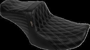 LE PERA Tailwhip Seat - Bright Gray Double Diamond Stitch - FLHFLT '23-'24