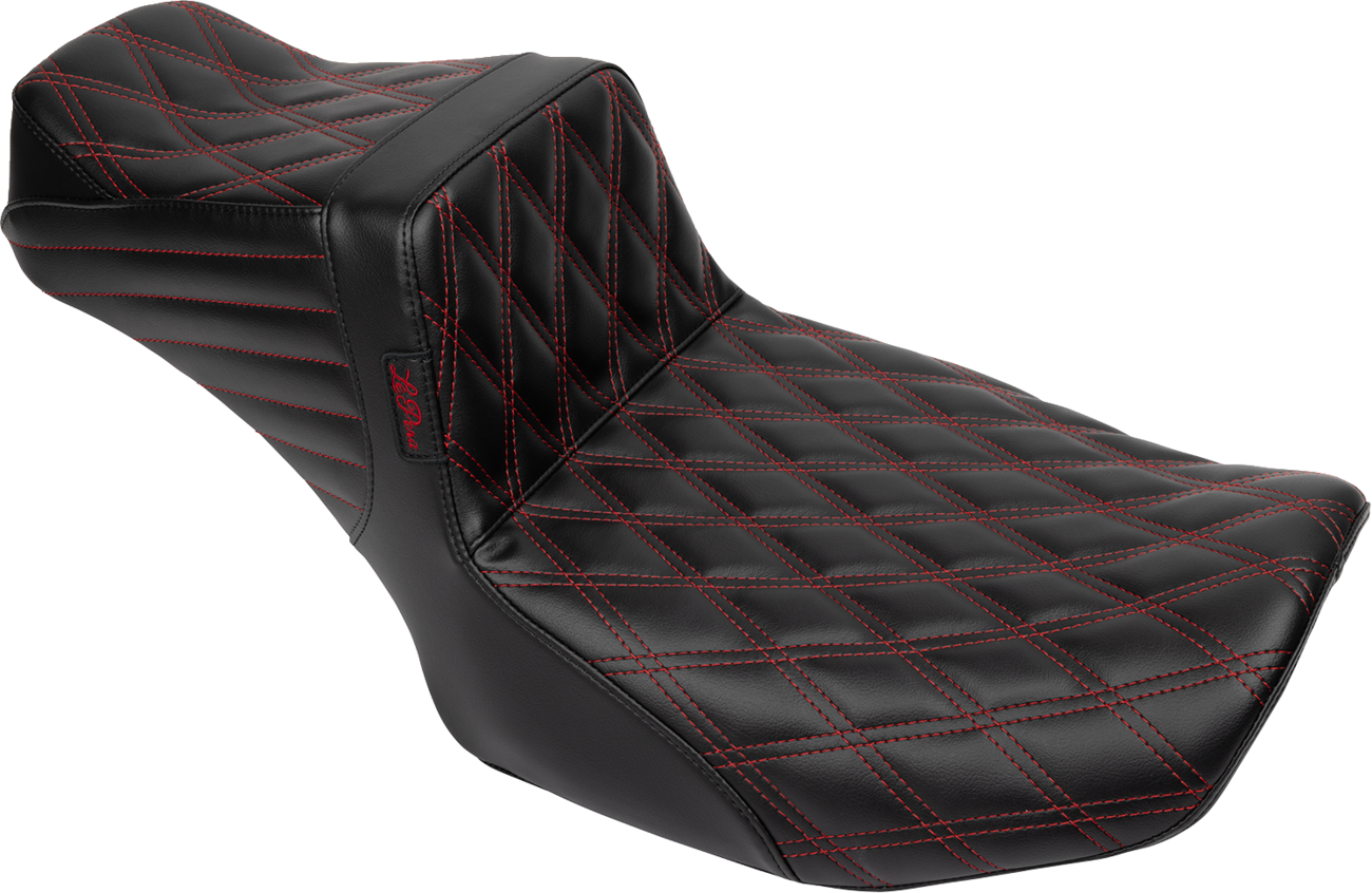 LE PERA Tailwhip Daddy Long Legs Seat - Red Double Diamond Stitch - FLH/FLT '23-'24
