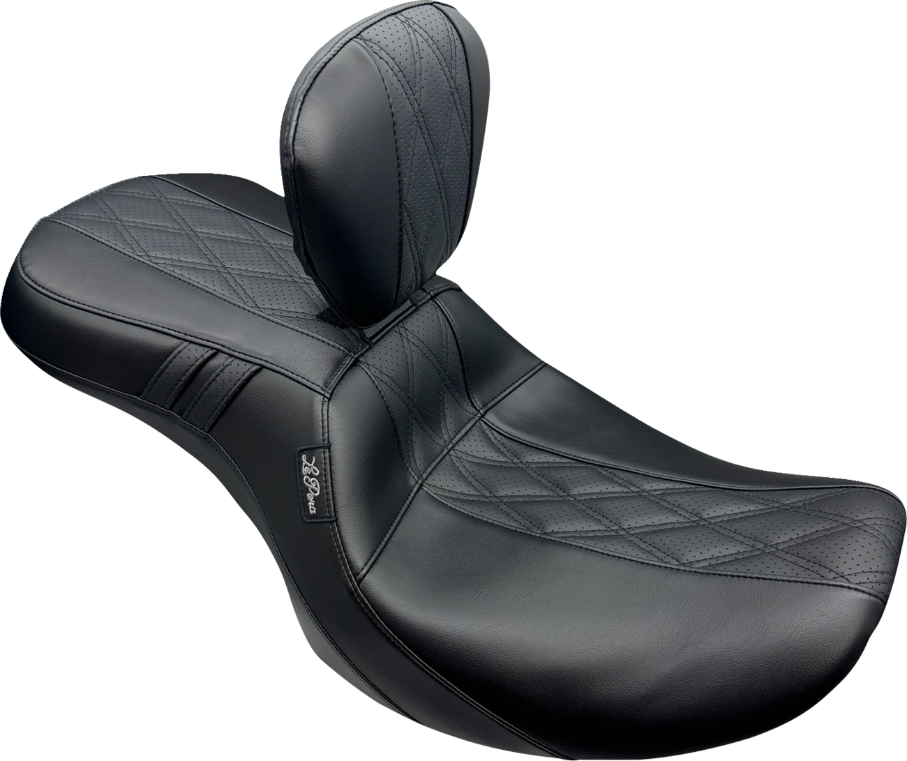 LE PERA Outcast Seat - With Backrest - GT2 Inlay - FLH/FLT '23-'24