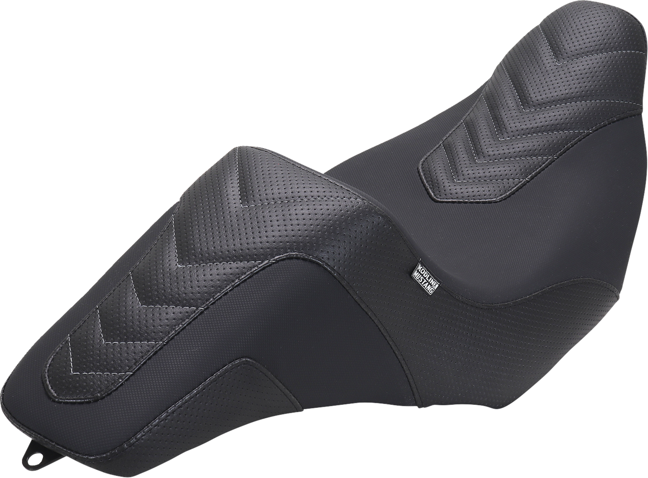 MUSTANG Kodlin Signature Series Squareback™ Seat - Black w/ Gunmetal Stitch - FLH/FLT '23-'24