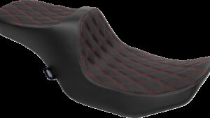 DRAG SPECIALTIES SEATS Predator III 2-Up Seat - Double Diamond - Red Stitching - FLT/FLH '23-'24