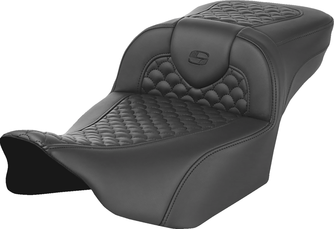 SADDLEMEN Roadsofa™ Seat - Dragon Scale Stitch - w/o Backrest - Extended Reach - FLTR/FLHX '23-'25