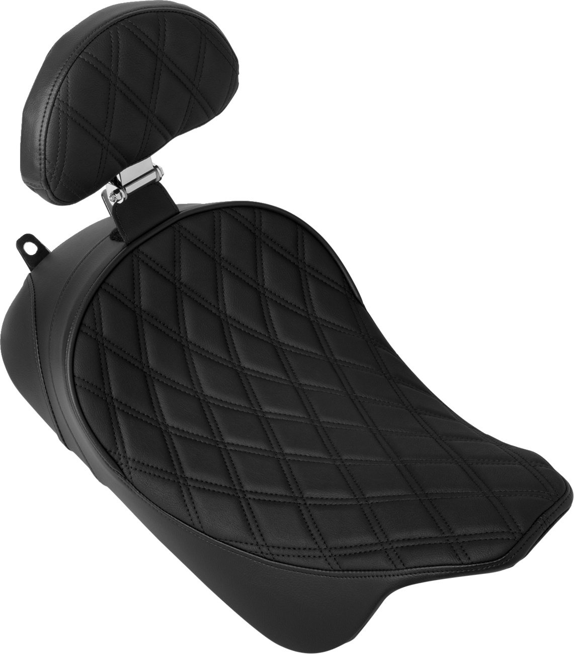 DRAG SPECIALTIES SEATS Solo Front Seat - Double Diamond - Black Stitch - w/ Backrest Option - FL '08-'23