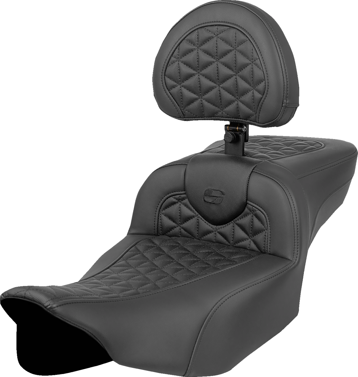 SADDLEMEN RoadSofa™ Tri Gripper Seat - Extended Reach - w/ Backrest - FLH/FLT '23-'24