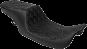 DRAG SPECIALTIES SEATS Predator 2-Up Seat - Vinyl - Double Diamond - Black Stitching- w/o Backrest - FL '97-'07