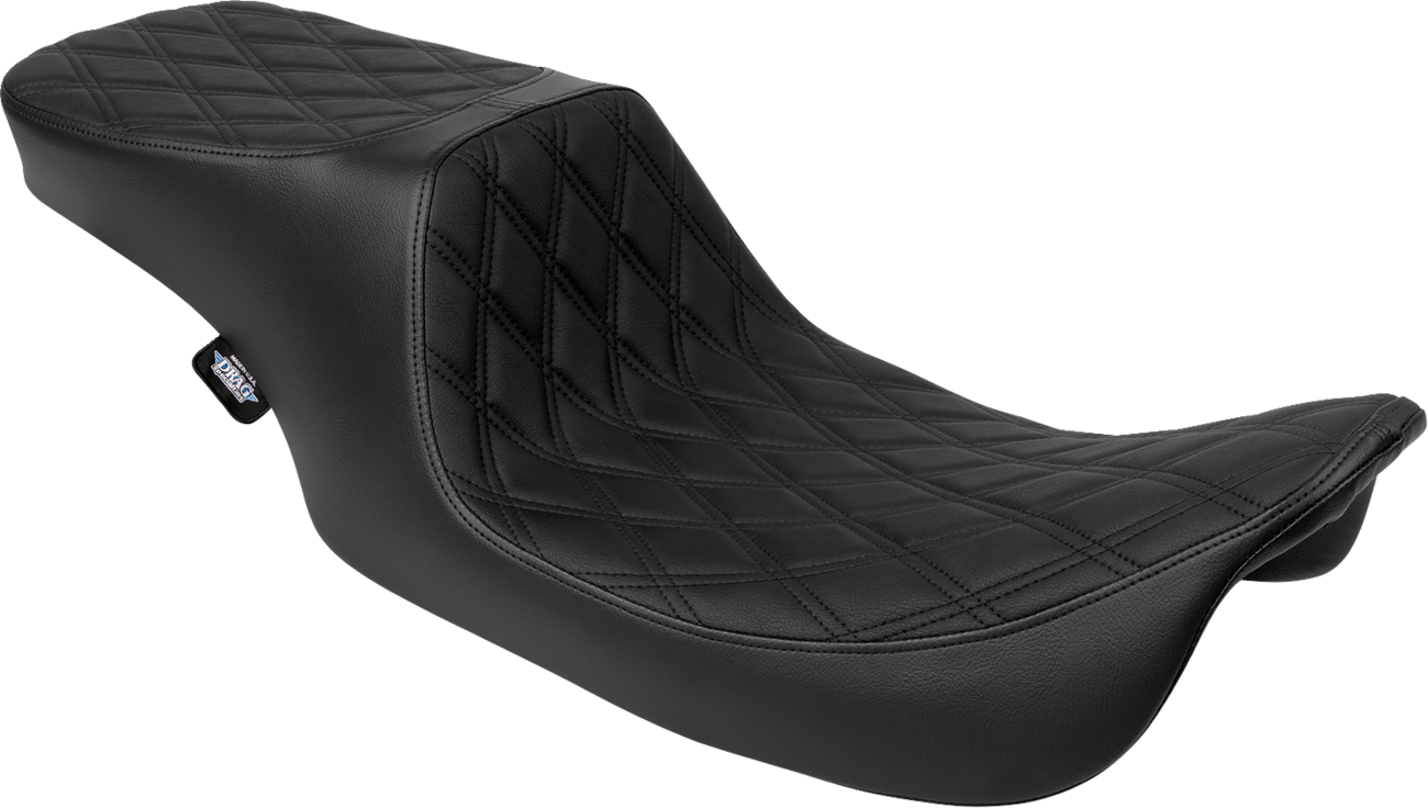 DRAG SPECIALTIES SEATS Predator 2-Up Seat - Vinyl - Double Diamond - Black Stitching- w/o Backrest - FL '97-'07