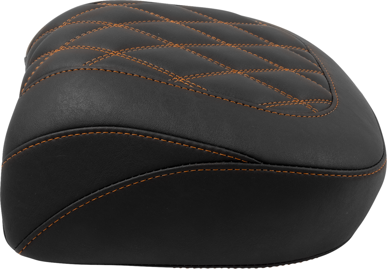 MUSTANG Wide Tripper™ Seat - Passenger - Mandarin Orange Stitching - FLT/FLH '23-'25