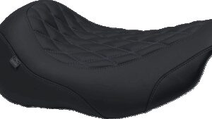 MUSTANG Wide Tripper™ Seat - Solo - Sky Blue Stitching - FLT/FLH '23-'25