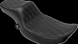 DRAG SPECIALTIES SEATS Extended Reach Predator III Seat - Double Diamond - Black Stitching - Vinyl - FLH/FLT '23-'24