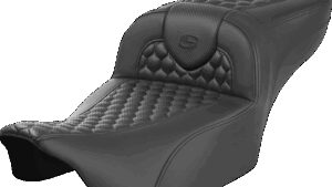 SADDLEMEN Heated RoadSofa™ Seat - Extended Reach - Honeycomb Stitch - w/o Backrest - FLT/FLH ’23-‘24