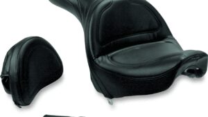 SADDLEMEN Seat - Explorer™ - With Backrest - Stitched - Black - FXSTD '00-07