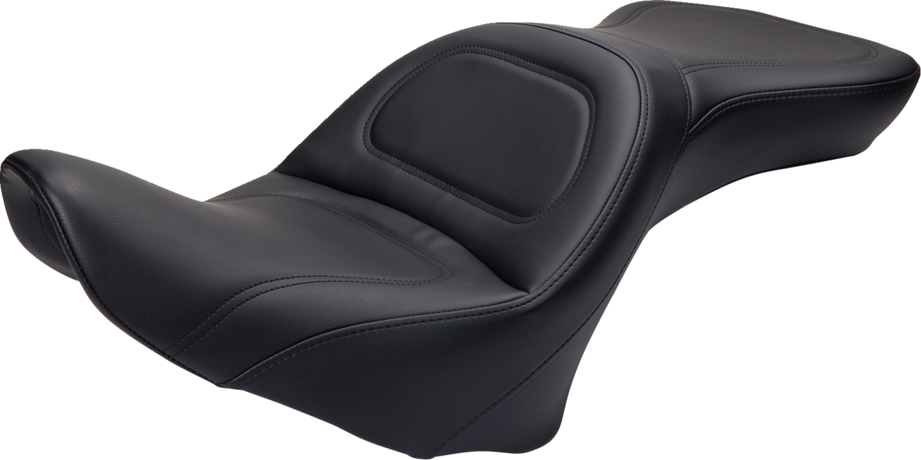 SADDLEMEN Seat - Explorer™ - Without Backrest - Stitched - Black - FLSTF '07-'17
