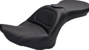 SADDLEMEN Seat - Explorer™ - With Backrest - Stitched - Black - FL/FX '06-'17