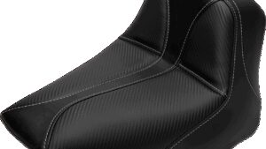 SADDLEMEN Dominator Solo Seat - w/o Backrest - Black w/ Gray Stitching - FLSTC/N '06-'17