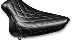 LE PERA Bare Bones Solo Seat - Diamond Stitch - Black - Softail '00-'07