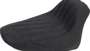 SADDLEMEN Knuckle Solo Seat - Ribbed - Black - FLSTC