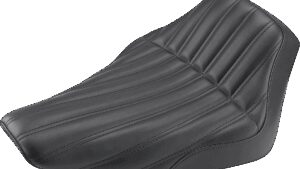 SADDLEMEN Knuckle Solo Seat - Ribbed - Black - FLS