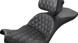SADDLEMEN Explorer Seat - Lattice Stitched - Backrest - FXBB/FXST '18-'24