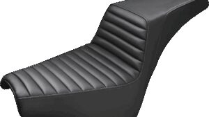 SADDLEMEN Step-Up Seat - Front Tuck-n-Roll - Black - FX '18-'24