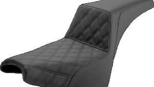 SADDLEMEN Step-Up Seat - Front Lattice Stitch - Black - FX '18-'24