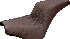 SADDLEMEN Step-Up Seat - Front Lattice Stitch - Brown - FX '18-'24