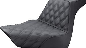 SADDLEMEN Step-Up Seat - Front Lattice Stitch - Black - FL/FX '18-'24