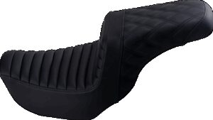 SADDLEMEN Step-Up Seat - Front Tuck-n-Roll/Rear Lattice Stitch - Black