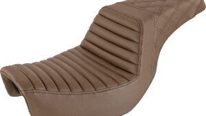 SADDLEMEN Step-Up Seat - Front Tuck-n-Roll/Rear Lattice Stitch - Brown