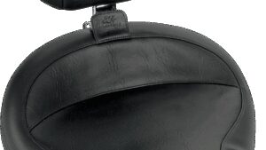 MUSTANG Wide Solo Seat - With Backrest - Vintage - Black - Smooth - FXDWG '96-'03