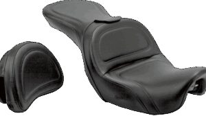 SADDLEMEN Seat - Explorer™ - With Backrest - Stitched - Black - FLD/FXD '06-'17