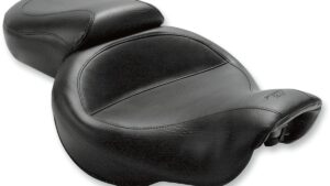 MUSTANG Vintage Style Seat - Wide - Smooth - Black - Dyna