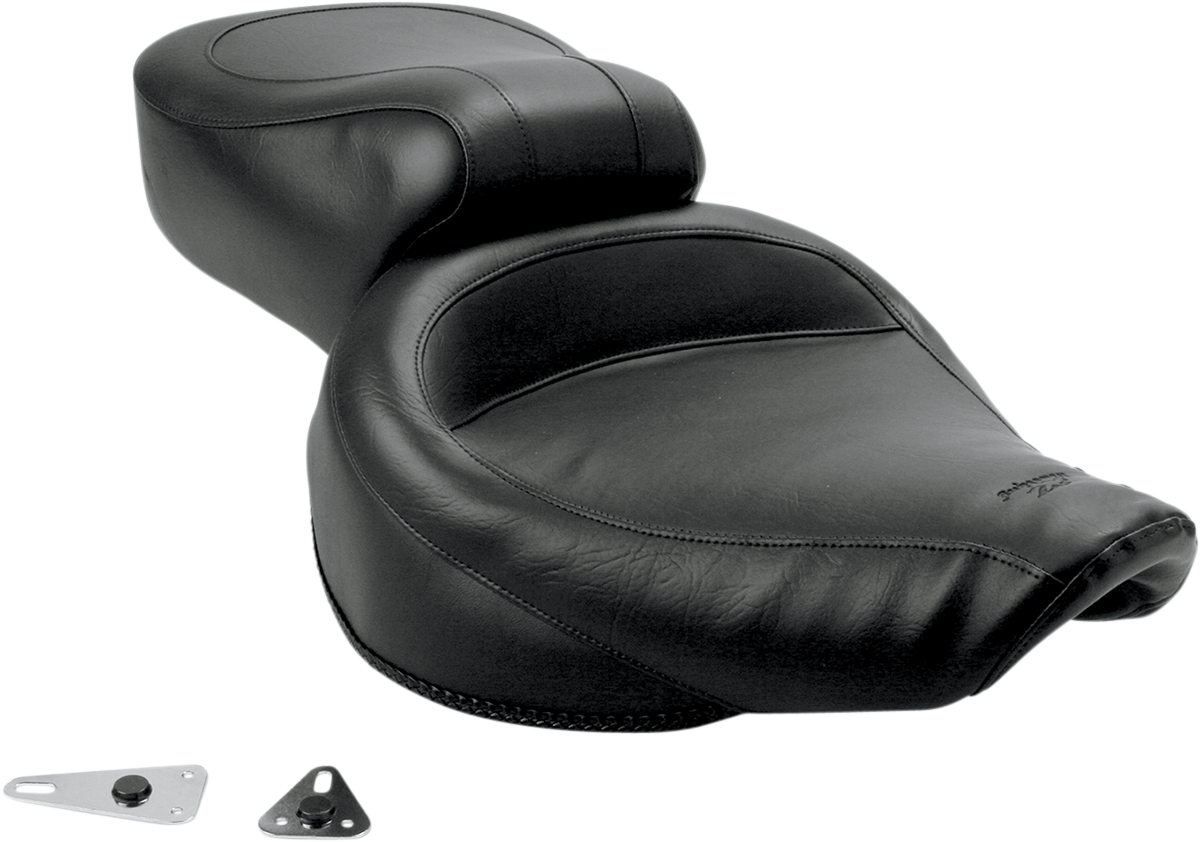 MUSTANG Vintage Style Seat - Wide - Smooth - Black - Dyna