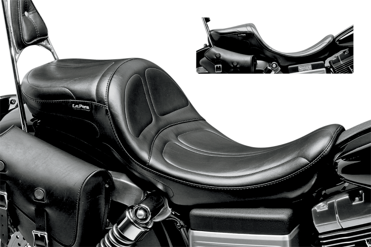 LE PERA Maverick Daddy Long Legs Seat - Black - Stitched - FXD/FLD '06-'17