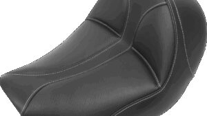 SADDLEMEN Dominator Solo Seat - w/o Backrest - Black w/ Gray Stitching - FL/FX '06-'17