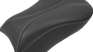 SADDLEMEN Dominator Pillion Pad - Standard Reach - Black w/ Gray Stitching - FL/FX '06-'17