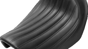 SADDLEMEN Knuckle Solo Seat - Ribbed - Black - Dyna