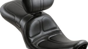 LE PERA Maverick Seat - with Backrest - Stitched - Black - FLD/FXD '06-'17