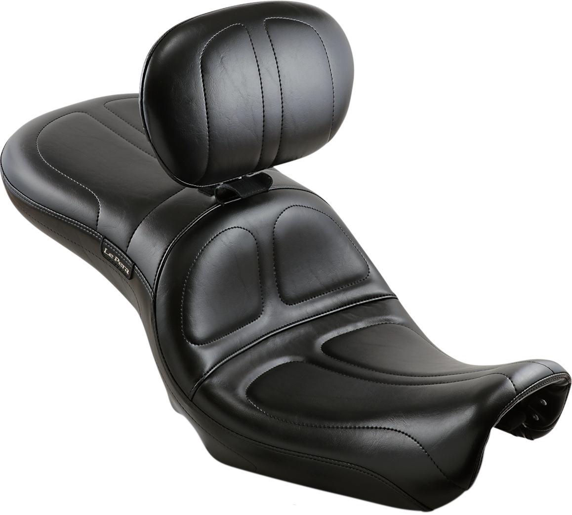 LE PERA Maverick Seat - with Backrest - Stitched - Black - FLD/FXD '06-'17