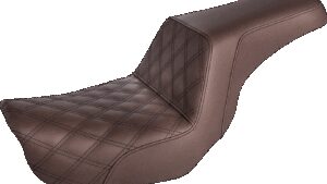 SADDLEMEN Step-Up Seat - Front Lattice Stitch - Brown - FXD
