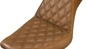 SADDLEMEN Step-Up Seat - Front Lattice Stitch - Brown - Dyna