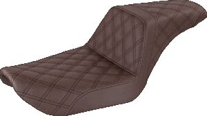 SADDLEMEN Step-Up Seat - Full Lattice Stitch - Brown - Dyna