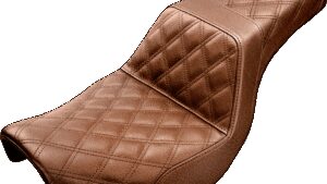 SADDLEMEN Step-Up Seat - Full Lattice Stitch - Brown - Dyna