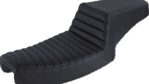 SADDLEMEN Step-Up Seat - Front Tuck-n-Roll - Black - Dyna